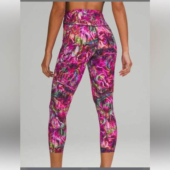 lululemon athletica Vivid Pink and Green Leggings - Picture 1 of 8